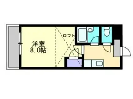 ミガール(1K/3階)の間取り写真