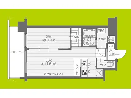 プレジオさくら夙川(1LDK/3階)の間取り写真