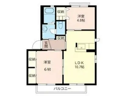メゾン熊谷(2LDK/1階)の間取り写真