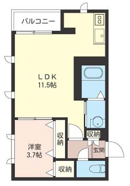 コート上原(1LDK/1階)の間取り写真