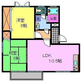 アネックス浪の浦(2LDK/2階)の間取り写真