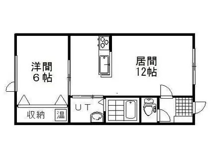 BELOVED3(1LDK/2階)の間取り写真