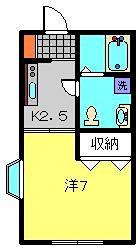 ローズハウス(1K/1階)の間取り写真