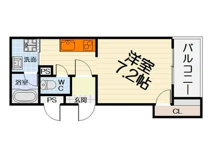 PRIMOおおとり(1K/3階)の間取り写真