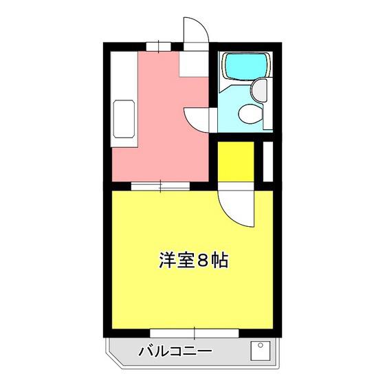 アプリコット(1K/2階)の間取り写真
