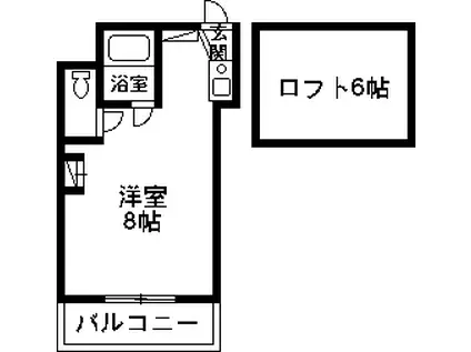 ラ・メゾンパストラル(1SK/1階)の間取り写真