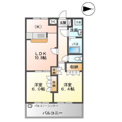 レジェンド(2LDK/2階)の間取り写真