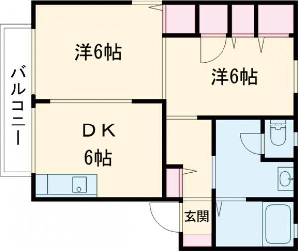 エクセレントVILLA(2DK/1階)の間取り写真