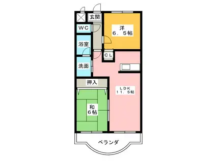 ル・グラン シャリオ(2LDK/2階)の間取り写真
