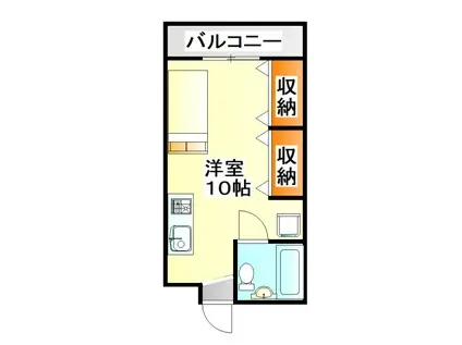 桜ハイツ(ワンルーム/1階)の間取り写真