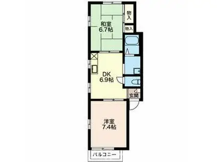 レジデンスプリンスヴィラ(2DK/1階)の間取り写真