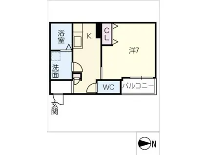 LECOCON半田VI(1K/3階)の間取り写真