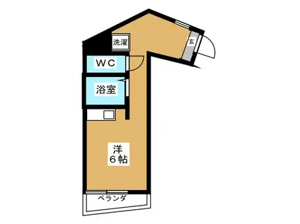 カーサビアンコ船橋(ワンルーム/1階)の間取り写真