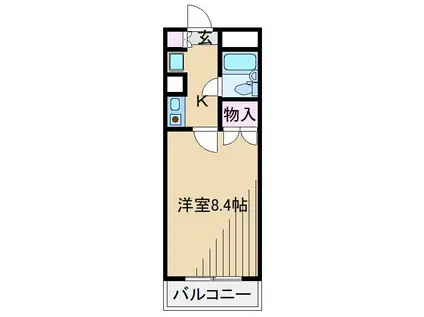 菊名ガーデンヒルズA(1K/2階)の間取り写真