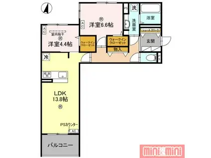 TORISIA REVE トリシアレーヴ(2LDK/2階)の間取り写真