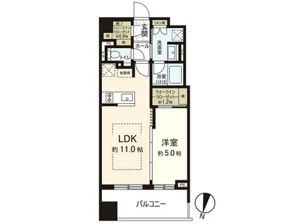 パークリュクス札幌大通公園(1LDK/4階)の間取り写真