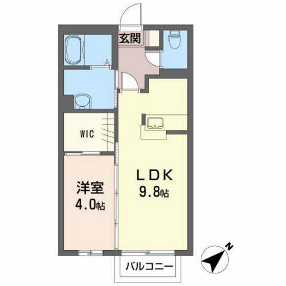 シャロームM(1LDK/2階)の間取り写真