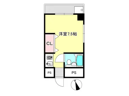 センチュリーせいき(ワンルーム/4階)の間取り写真