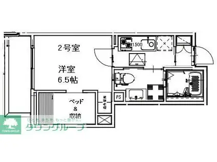 アクシーズ南浦和3丁目(1K/3階)の間取り写真