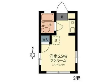 Dハイツ(ワンルーム/2階)の間取り写真