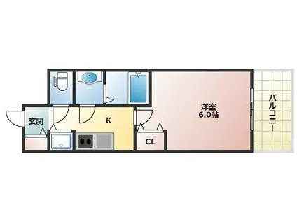 メインステージ大阪ノースマーク(1K/3階)の間取り写真