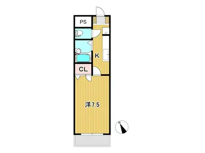 ステュディオ・スズマサ(1K/3階)の間取り写真