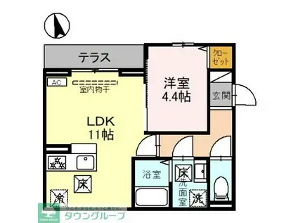 トリシア浦和(1LDK/3階)の間取り写真