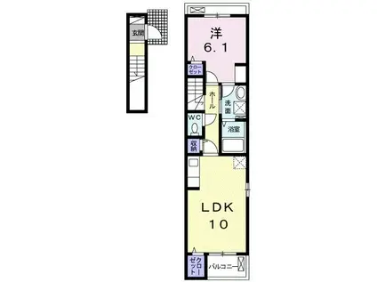 ル・ボヌール三木I(1LDK/2階)の間取り写真