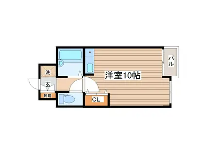 ブランドール河原町プラザ(ワンルーム/1階)の間取り写真