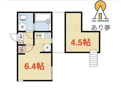 インストーン森(ワンルーム/1階)の間取り写真