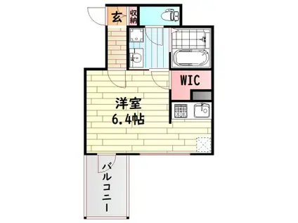 プレサンス難波南アーバニッシュ(1K/8階)の間取り写真