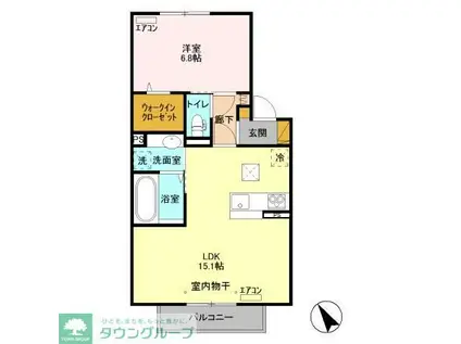 クレストフォーチュン A(1LDK/1階)の間取り写真