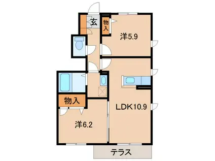 シャーメゾン金龍寺丁(2LDK/1階)の間取り写真