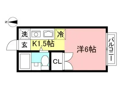 第IIK・Tハウス国立(ワンルーム/1階)の間取り写真