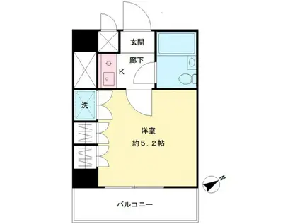 アーバンタカノ京王多摩川(1K/2階)の間取り写真