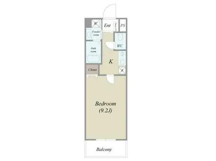 グランデ本厚木(1K/4階)の間取り写真