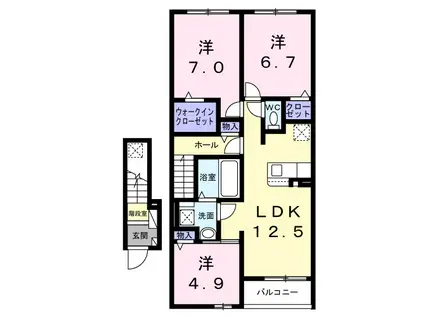 イースト メゾン(3LDK/2階)の間取り写真