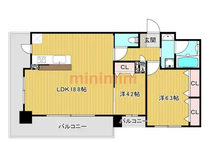 MS.CORE(2LDK/4階)の間取り写真