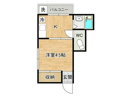 片野タカケンビル(1K/4階)の間取り写真