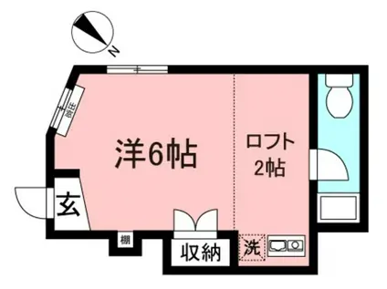 クレセントハイツA号館(ワンルーム/1階)の間取り写真