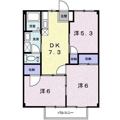 シティブライト(3DK/1階)の間取り写真
