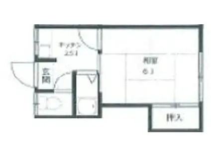 佼和荘(1K/2階)の間取り写真