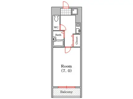 アーバンパレス九条(1K/9階)の間取り写真