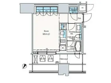 THE ROPPONGI TOKYO SUPERIOR RESIDEN(1K/8階)の間取り写真