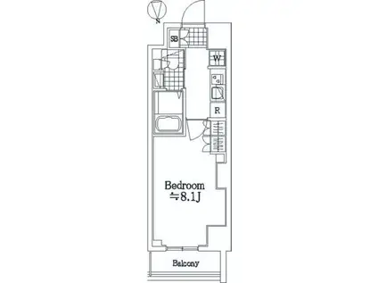 AZEST田無(1K/5階)の間取り写真