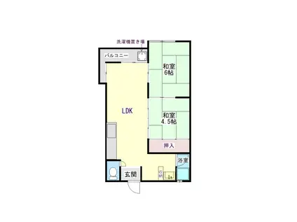 奈良県五條市須恵 マンション(2LDK/2階)の間取り写真