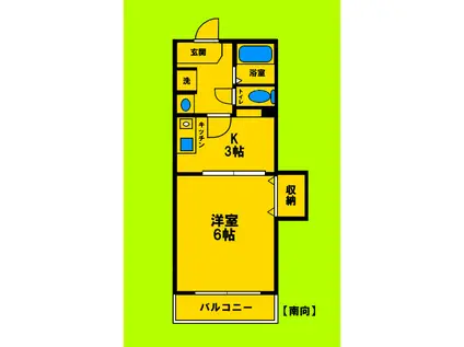 ハイツウエノ セカンド(1K/6階)の間取り写真