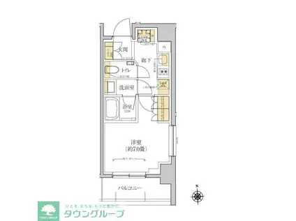 グレーシアフィット横浜(1K/8階)の間取り写真