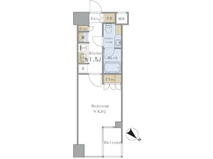 BRILLIA IST 千駄ヶ谷 ブリリアイスト千駄ヶ谷(1K/7階)の間取り写真