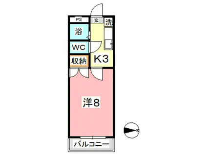 エトワール21 新倉(1K/6階)の間取り写真